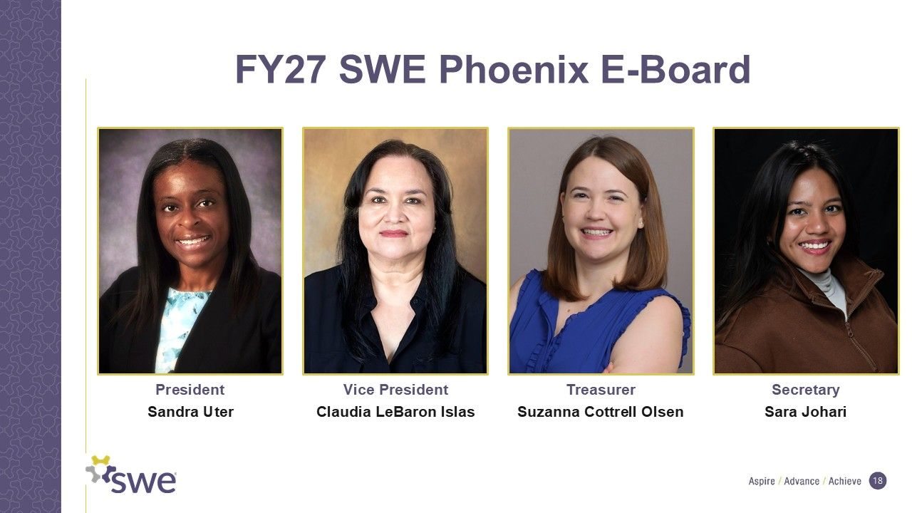 FY27 SWE Phoenix Section Executive Board — Sara Johari, Secretary